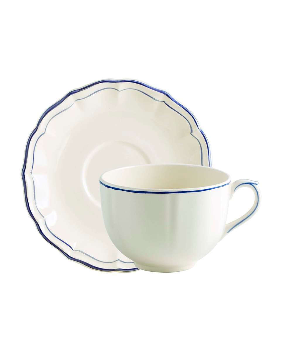 Filet Breakfast Cup & Saucers, Set of 2